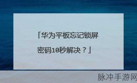 华为平板忘记密码？手游玩家自救全攻略