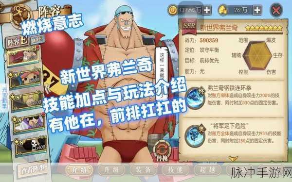 航海王燃烧意志新世界弗兰奇技能全解析