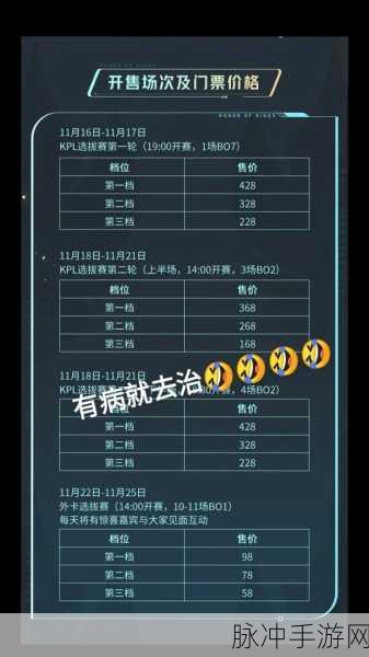 王者荣耀世冠门票购买全攻略，亲临现场，感受电竞魅力