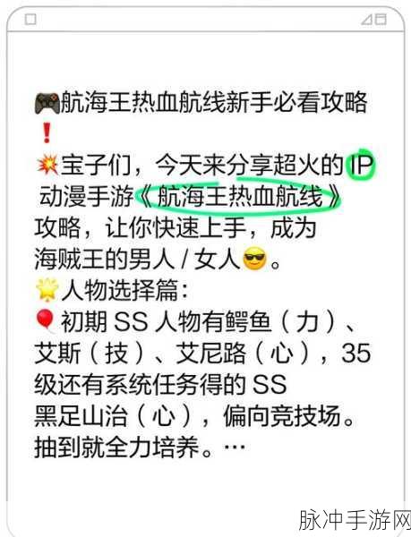航海王热血航线 21 章通关秘籍，高手进阶攻略指南