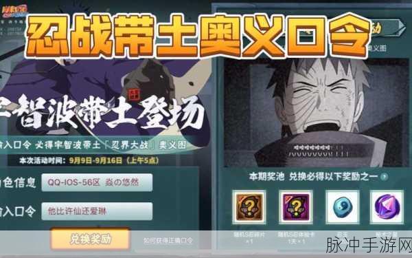 火影忍者手游带土口令大揭秘及深度攻略