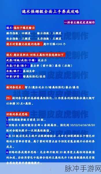 晶核诡术士毕业装备的最优抉择