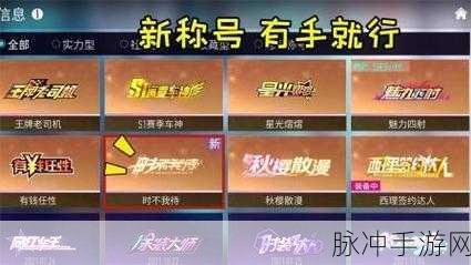 王牌竞速隐藏称号全揭秘及获取指南