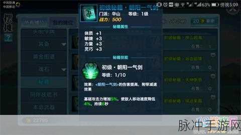 新剑侠情缘手游，华山技能与天光云影深度剖析