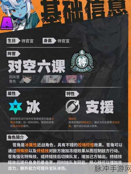 绝区零苍角装备的最佳选择指南