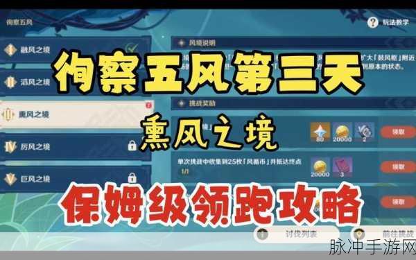 原神徇察五风第五天，通关秘籍与详细流程全解析
