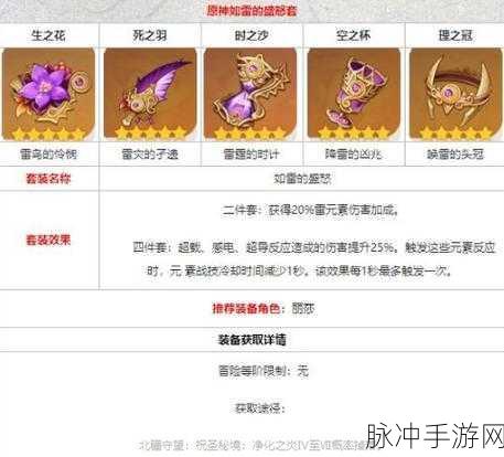 原神刻晴圣遗物搭配秘籍，铸就强大战力