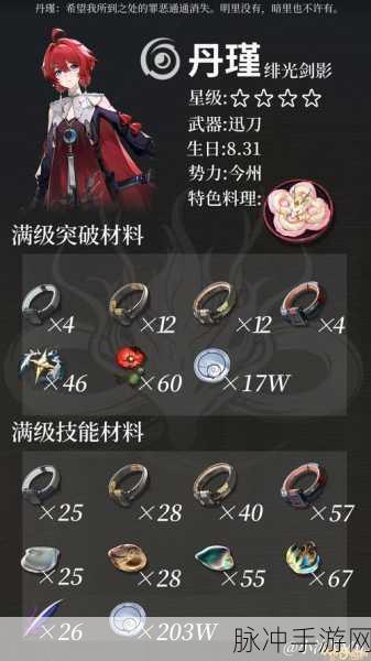 鸣潮丹瑾培养突破材料全解析