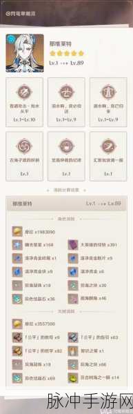 原神那维莱特天赋突破材料全解析
