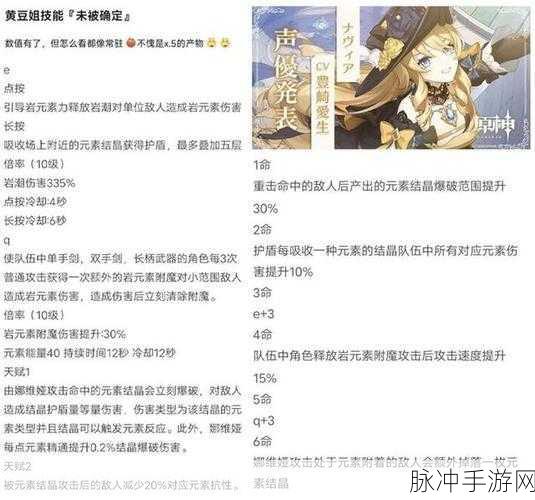 原神娜维娅专武与命座提升幅度深度解析