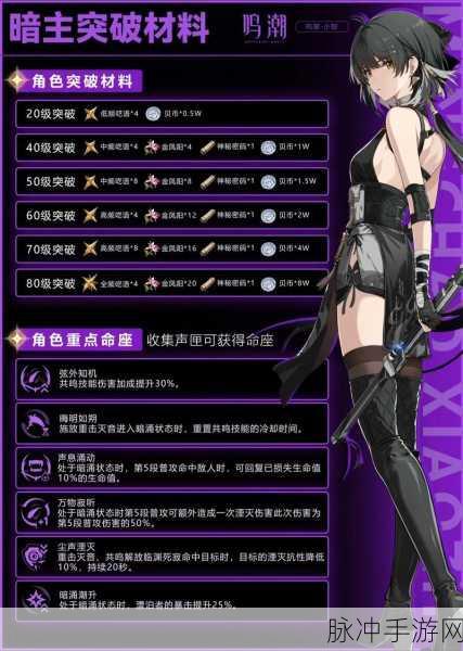 鸣潮，揭秘吟霖角色突破的必备材料