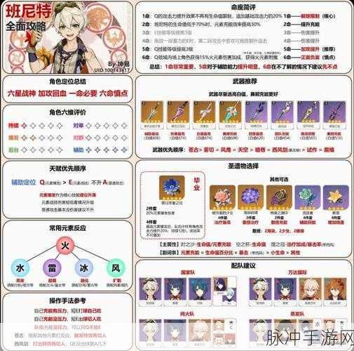 原神班尼特武器圣遗物的绝佳搭配指南