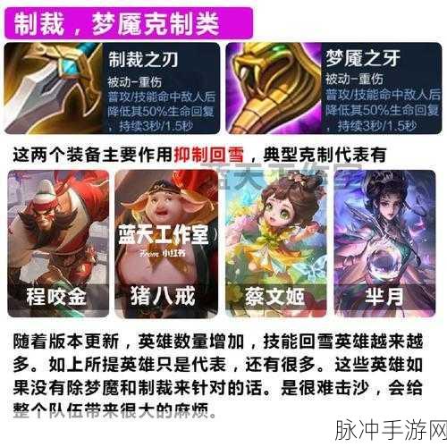 王者荣耀，制裁装备深度解析与实战运用