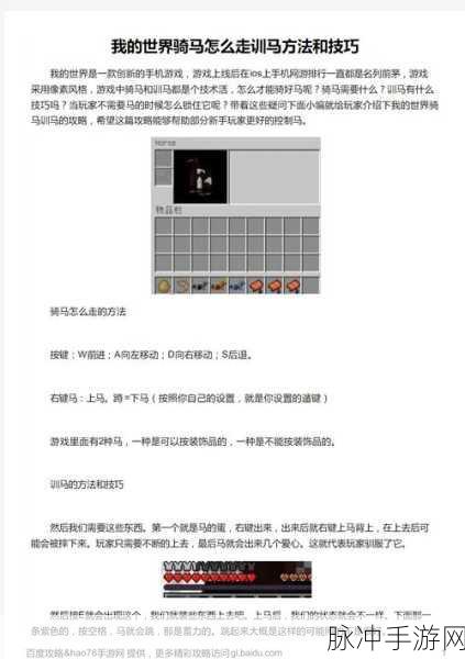 我的世界手游，马繁殖高品种秘籍大公开