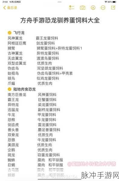 方舟手游，无齿翼龙饲料全解析