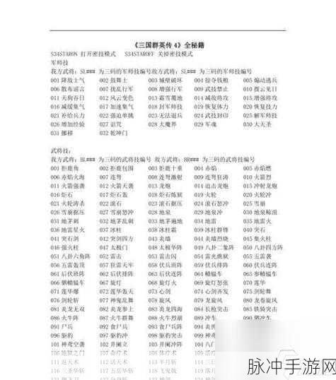 三国群英传 5 秘籍开启秘籍，畅玩游戏的神秘钥匙