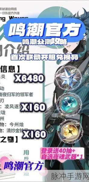 2024 鸣潮公测最新兑换码及开测礼包全攻略