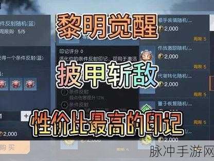黎明觉醒，深度解析印记搭配秘籍
