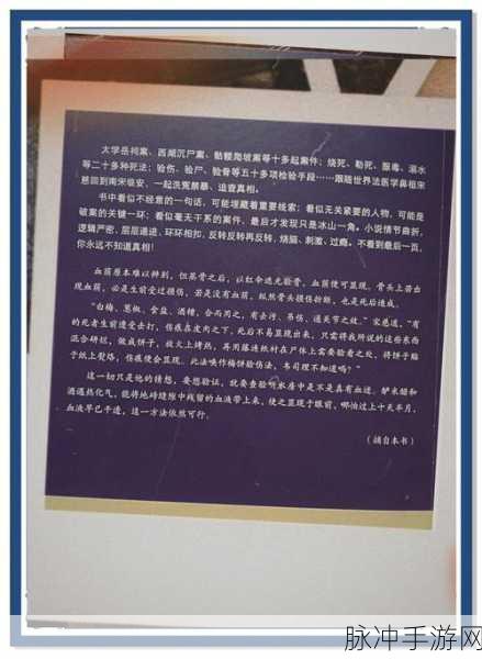 少年宋慈第八章凶手大揭秘及通关攻略