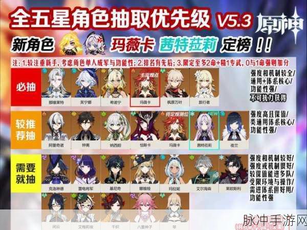 2024 原神五星角色强度全解析，你选对了吗？