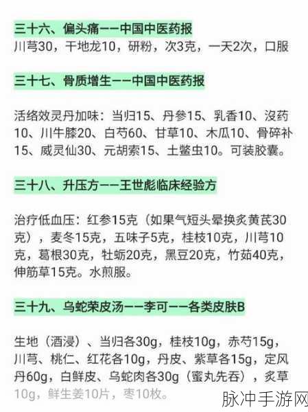 江湖医馆秘籍，最全信件组合与配方大公开