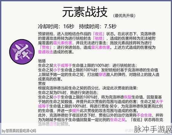 原神克洛琳德全方位培养秘籍