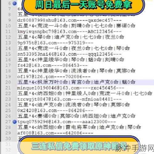 原神账号密码之谜，探寻土豪的弃号