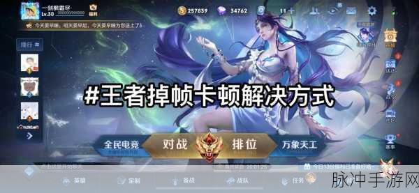 王者荣耀掉帧完美解决方案大揭秘