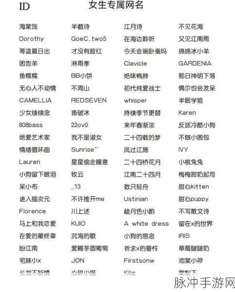 王者荣耀，皮一点女生的游戏名字全攻略