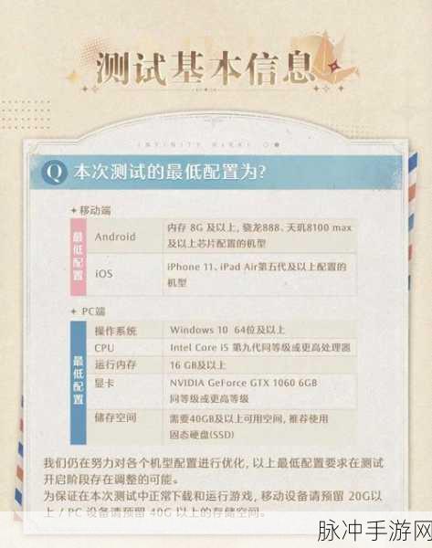 无限暖暖配置要求全解析，畅玩必备指南