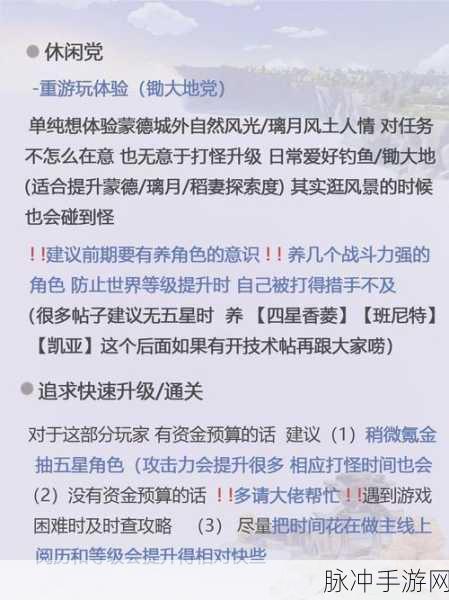原神冒险者实力进阶指南，阅历与能力双重提升秘籍