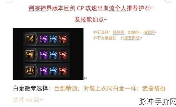 DNF手游剑宗巨剑流，深度玩法攻略与技巧全面解析大全