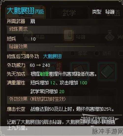 大侠立志传正式版甲级外功获取攻略，全面解析顶级武学秘籍