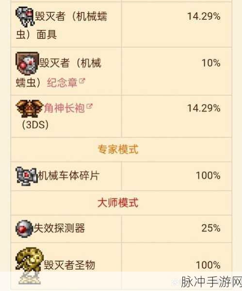 泰拉瑞亚手游深度攻略，揭秘毁灭者掉落物与战斗策略