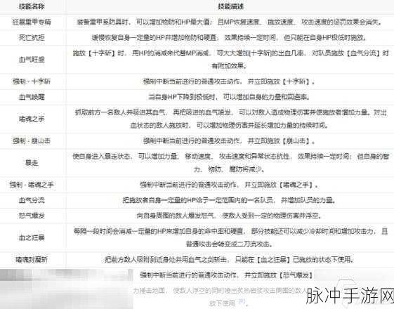 剑与魔法战士转职路径与技能体系深度探索