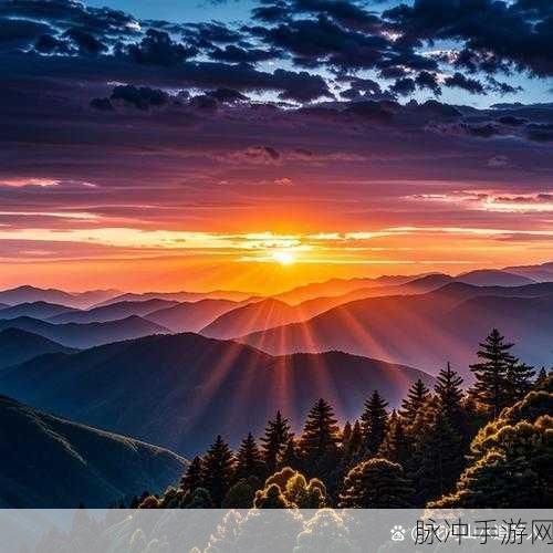 当晨曦初破晓,金色的阳光温柔地拂过岷山那绵延千里的皑皑白雪,整个世界仿佛：当晨曦初破晓，金色阳光温柔拂过岷山皑皑白雪，万物苏醒。