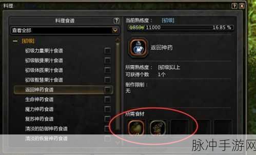 龙之谷手游烹饪系统深度解析，美食与战斗的双重乐趣