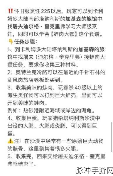 魔兽世界烹饪290-300：全面解析魔兽世界烹饪技巧：290-300级阶段攻略与心得