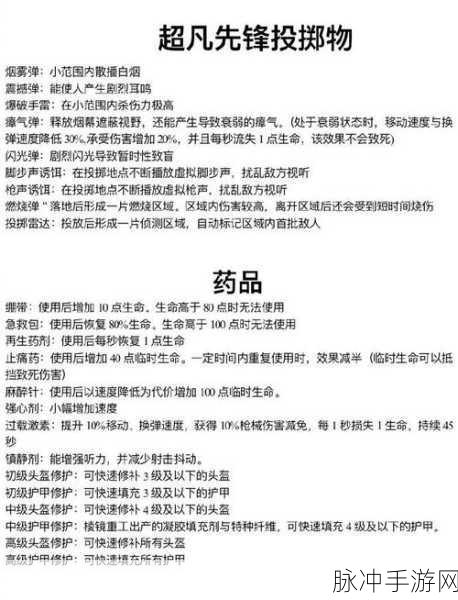 超凡先锋战术道具的精妙运用指南
