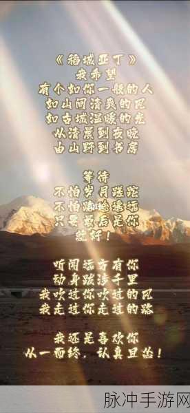 我已来不及等待想要把你拥入怀：“时光匆匆，我已无法再等，愿与你共拥未来的温暖”