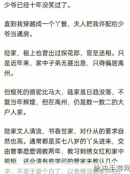 几个老爷弄一个丫头：几位老爷争宠，丫头成了风云人物的故事