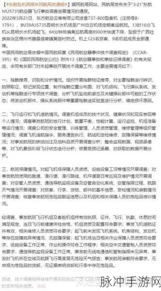 东航坠机最新消息：东航坠机事故最新进展：调查组深入分析原因与后续措施