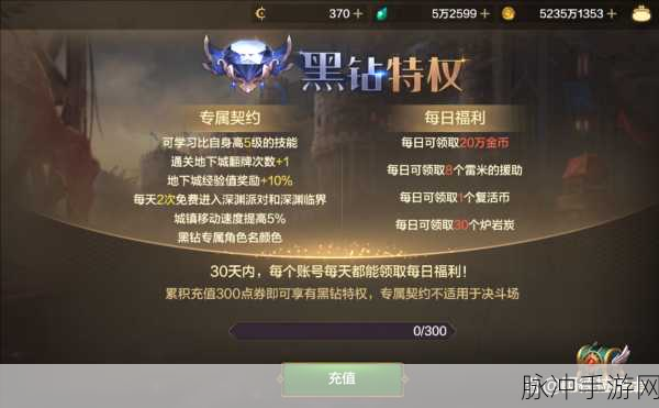 DNF手游黑钻特权时效深度解析，永久还是限时？