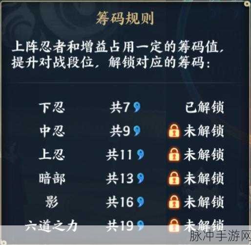 火影忍者巅峰对决，忍者阵容搭配秘籍大公开