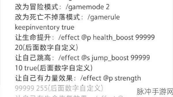 我的世界手游常用指令全解析
