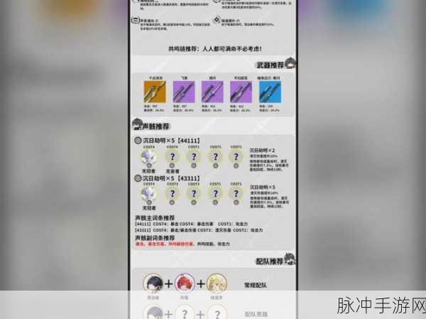 鸣潮暗主全方位培养秘籍