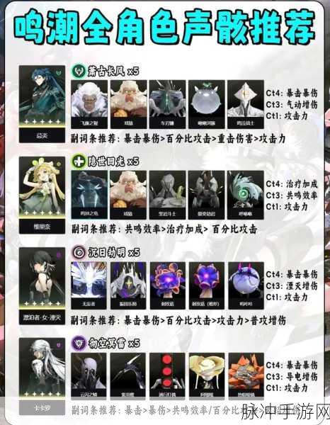 鸣潮全角色声骸完美搭配及词条精细选择指南