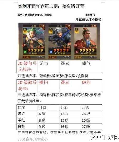 全面解析,三国志战略版夏太黄20级前开荒攻略大揭秘
