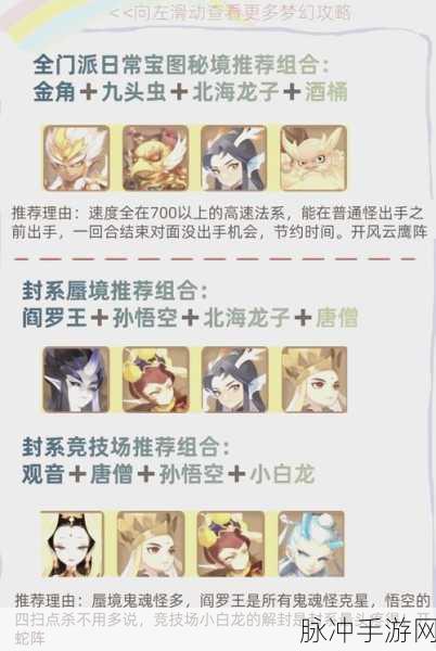 梦幻西游手游竞技场PK,最新热门伙伴助战搭配全攻略