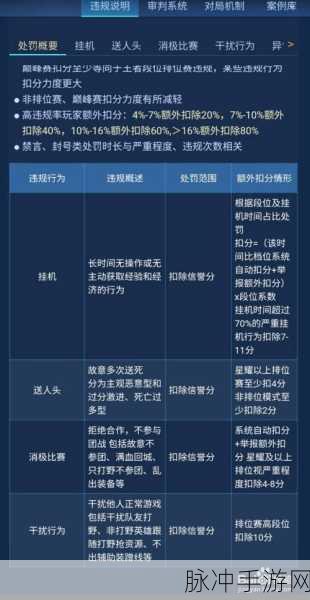 王者荣耀违规率更新与清空机制详解，手游公司视角的攻略数据